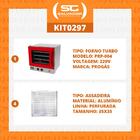 Kit - Forno Turbo Elétrico Fast Oven Prp-004 220v Vermelho +