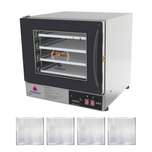 Kit - Forno Turbo Prp-004 Plus Digital 220v Preto + 4 Assadei