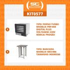 Kit - Forno Turbo Prp-004 Plus Digital 220v Preto + Bancada M