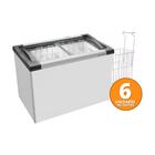 Kit - Freezer Horizontal Tampa De Vidro 284 Litros Nf30 - Met