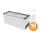 Kit - Freezer Horizontal Tampa De Vidro 404 Litros Nf55 - Met