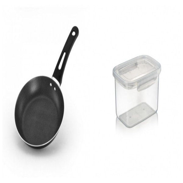 Kit Frigideira Antiaderente + Pote Plástico Microondas 4.3l