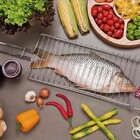 Kit Frigideira Inox De Grelhar E Grelha Para Peixe Grande