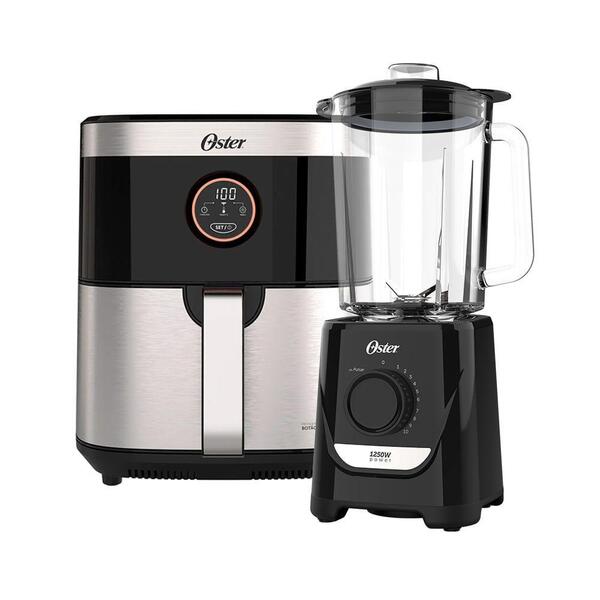 Kit Fritadeira Black Inox E Liquidificador Power Oster 110v
