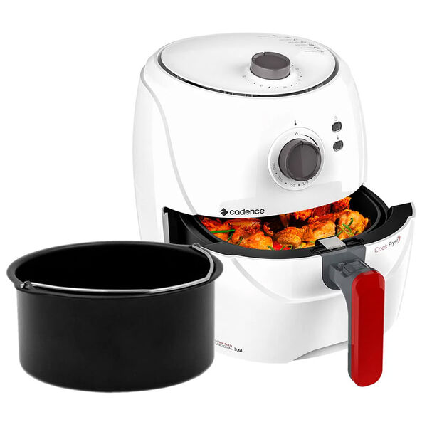 Kit Fritadeira Cadence 3 6l Branca Com Forma De Assar - 220v