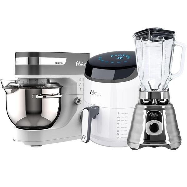 Kit Fritadeira Digital Branca, Batedeira Liquidificador 127v