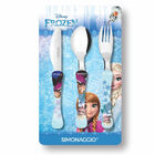 Kit Frozen - Faqueiro Com 3 Peças  Garrafa Sleeve E Copo