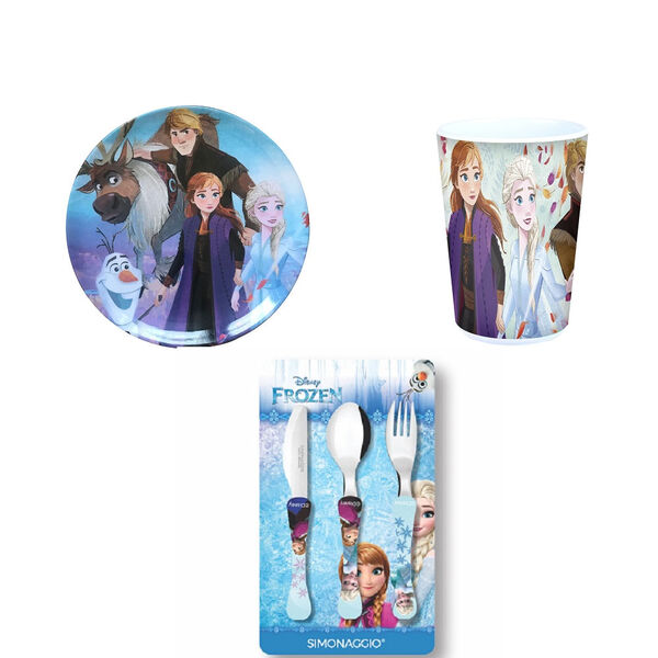 Kit Frozen Prato  Copo E Talheres - O Inicio - Oficial