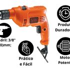 Kit Furadeira Impacto 3/8'' (10mm) Com Maleta + 9 Brocas Blac