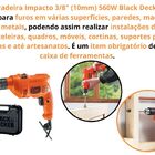 Kit Furadeira Impacto 3/8'' (10mm) Com Maleta + 9 Brocas Blac