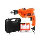 Kit Furadeira Impacto 3/8'' (10mm) Com Maleta + 9 Brocas Blac