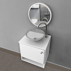 Kit Gabinete 1 Porta Com Cuba De Sobrepor Redonda + Kit Hidrá