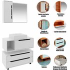 Kit Gabinete Balcão E Espelheira De Banheiro Cuba Karina Bran