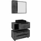 Kit Gabinete Balcão E Espelheira De Banheiro Cuba Karina Márm