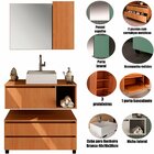 Kit Gabinete Balcão E Espelheira De Banheiro Marina Amêndoa