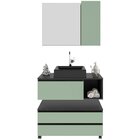 Kit Gabinete Balcão E Espelheira De Banheiro Marina Mármore L