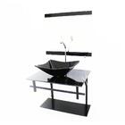 Kit Gabinete Banheiro 60cm Ap Com Cuba Retangular Mármore Pre