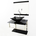 Kit Gabinete Banheiro 60cm Iq Inox Com Cuba Retangular  Mármo