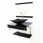 Kit Gabinete Banheiro 60cm Iqx Inox Com Cuba Retangular  Márm