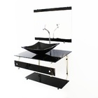 Kit Gabinete Banheiro 60cm It Inox Com Cuba Quadrada  Mármore