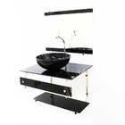 Kit Gabinete Banheiro 60cm It Inox Com Cuba Redonda  Mármore