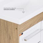 Kit Gabinete para Banheiro com Cuba e Espelho 63cm Madeira MDF Berlin e Branco Procion Cerocha