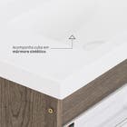 Kit Gabinete para Banheiro com Cuba e Espelho 63cm Madeira MDF Munique e Branco Procion Cerocha