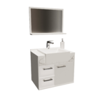 Kit Gabinete para Banheiro com Cuba 47,5x35,5x56,5cm Branco Gracux Cerocha