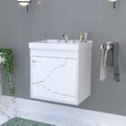 Kit Gabinete Banheiro Em Mdf Com Espelheira Veneto Branco