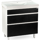 Kit Gabinete Banheiro Rivera 80cm Preto