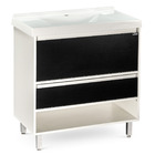 Kit Gabinete Banheiro Torino 80cm Preto