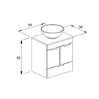 Kit Gabinete Basic Com 2 Portas 50x38 Com Cuba De Apoio R1 Br