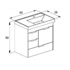 Kit Gabinete Com 3 Gavetas E 1 Porta 60x36 Lavatório Integrad