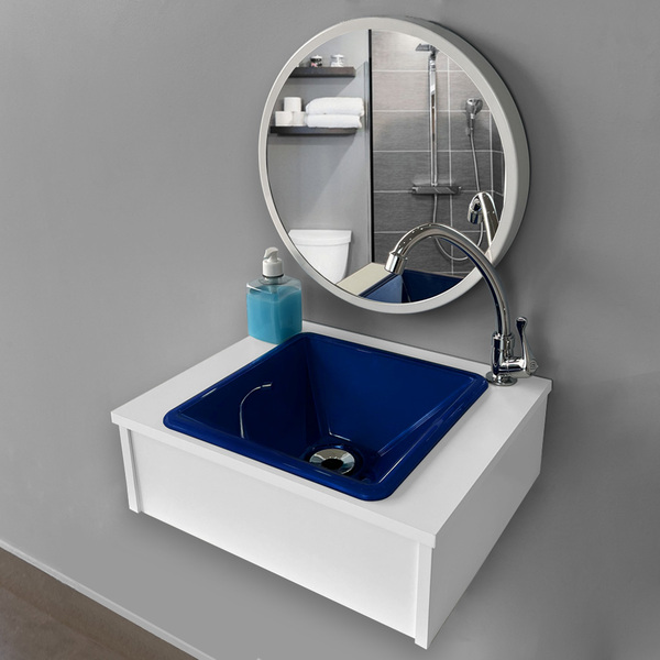 Kit Gabinete Com Cuba de Embutir Quadrada + Kit Hidráulico E