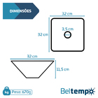 Kit Gabinete Com Cuba de Embutir Quadrada + Kit Hidráulico E