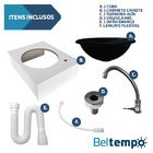 Kit Gabinete Com Cuba de Embutir Redonda + Kit Hidráulico E I