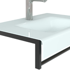 Kit Gabinete Curvo com Cuba Embutida e Espelho 40cm Branco VB2068/41 VB Cristais