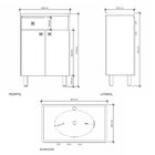 Kit Gabinete De Banheiro 60cm Vittoria Branco/preto