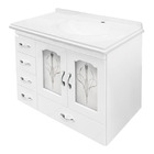 Kit Gabinete de Banheiro com Espelho Alfa II MDF Branco com Cuba Moldada Darabas