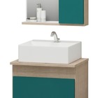 Kit Gabinete De Banheiro Completo Retro 45cm Azul Turquesa