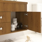 Kit Gabinete para Banheiro com Cuba e Espelho 46x60x33cm Freijó Luna Astral Design