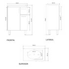 Kit Gabinete De Banheiro Gouda 60cm  Branco/jequitibá