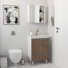 Kit Gabinete De Banheiro Gouda 60cm  Branco/jequitibá