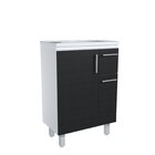 Kit Gabinete De Banheiro Gouda 60cm  Branco/preto