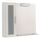 Kit Gabinete de Banheiro com Espelho Lages MDF Branco/Biscuit com Cuba Moldada Darabas