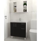 Kit Gabinete De Banheiro Lisboa 80cm  Branco/preto