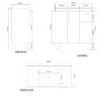 Kit Gabinete De Banheiro Lisboa 80cm  Branco/preto