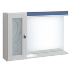 Kit Gabinete de Banheiro com Espelho Magnum MDF Branco/Azul com Cuba Moldada Darabas