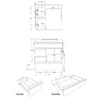 Kit Gabinete De Banheiro Suspenso 1 Porta 3 Gavetas Espelheir