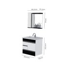 Kit Gabinete De Banheiro Suspenso 1 Porta 3 Gavetas Espelheir